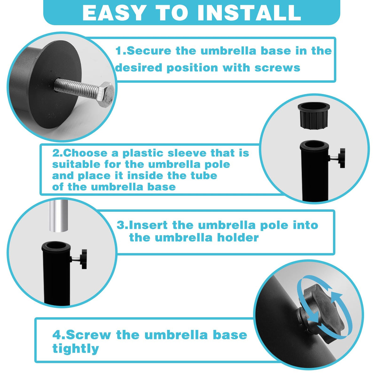 CANIPHA heavy-duty base bracket provides durable support outdoors.