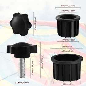 CANIPHA M8 screw and knob close-up for sturdy tightening.
