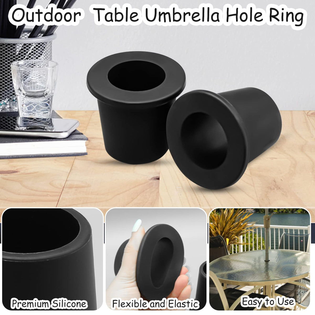 CANIPHA umbrella stabilizer cone wedge closeup highlighting durable silicone.