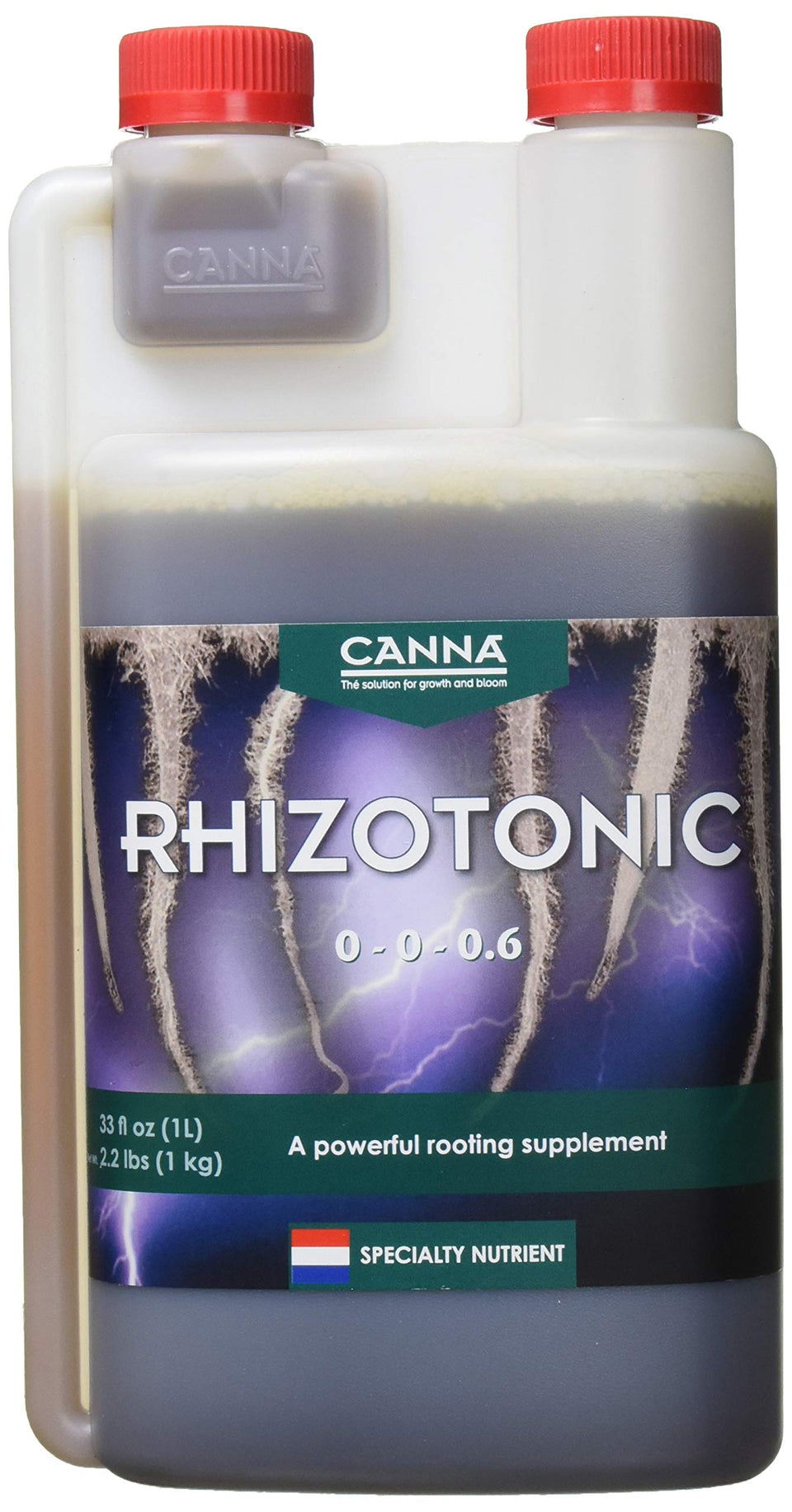 CANNA Rhizotonic 1L bottle promotes healthy root development.