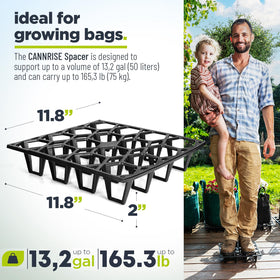Cannrise Plant Riser UV-protected tray keeps outdoor pots dry and clean.