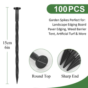 Canopix plastic edging stakes six inches for quick ground installation