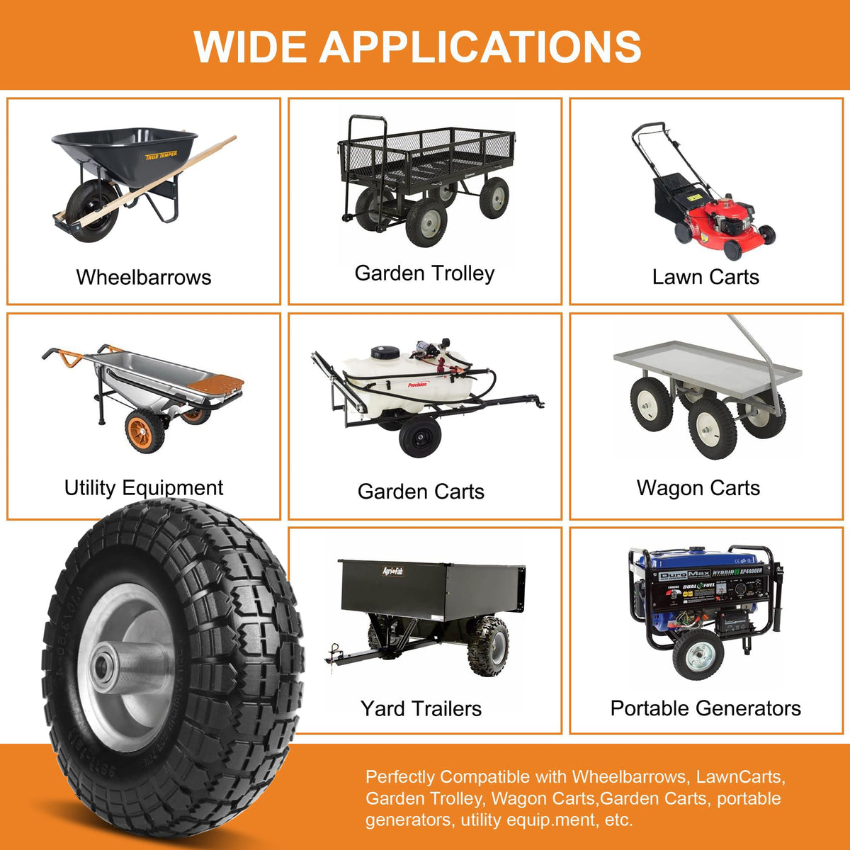 CANWUPON installation-ready 10 inch tire set for quick DIY upgrades.