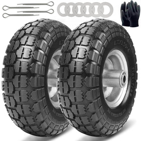 CANWUPON solid rubber tire 10in close-up showing durability and maintenance-free use.