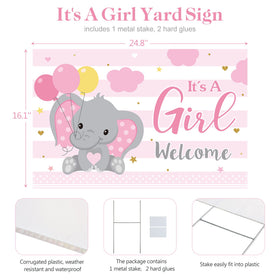 Capoda baby shower yard sign on a stake adds playful entrance decor.