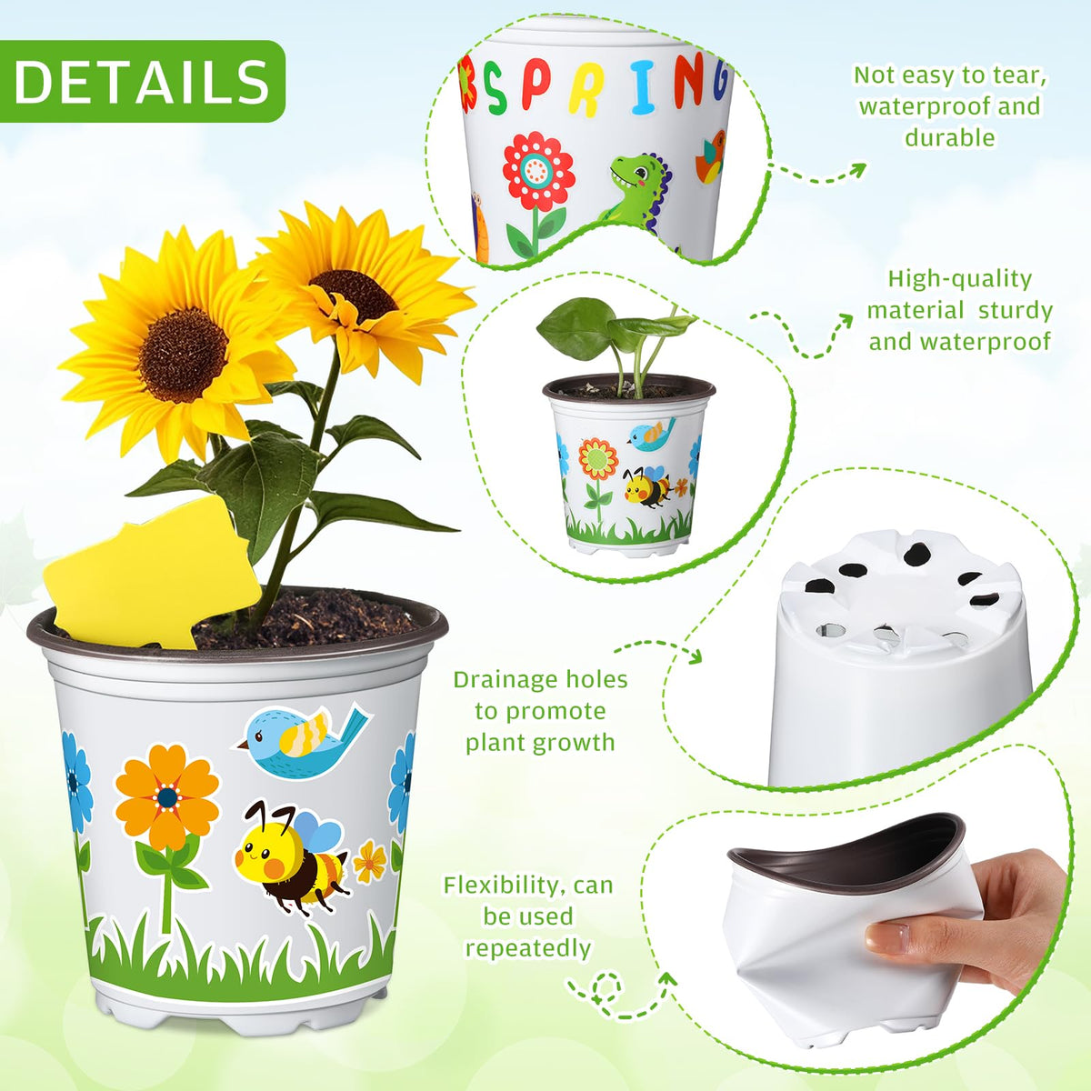 Capoda garden growth chart tracks daily plant progress in classroom projects.