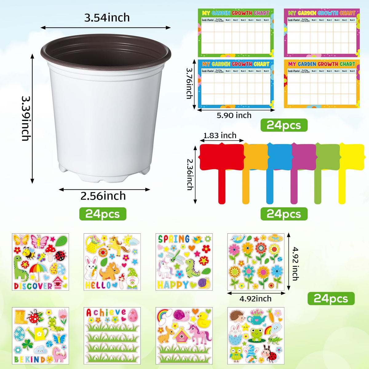 Capoda plant labels pack for organized classroom or home gardens.