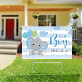 Capoda welcome baby yard sign with clouds for front lawn decor.