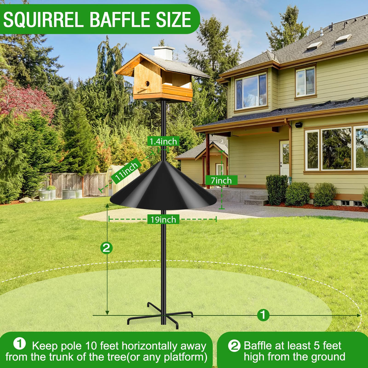 CAPOT Squirrel Baffle rotational mechanism deters climbing pests