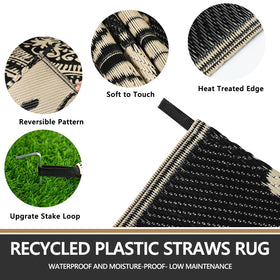 Capslpad portable rug with carry bag, ideal for RV trips and picnics.