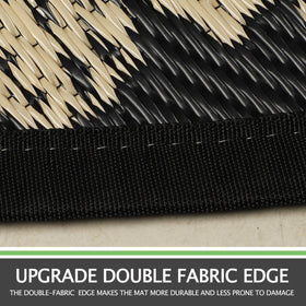 Capslpad reversible outdoor rug displaying two color sides