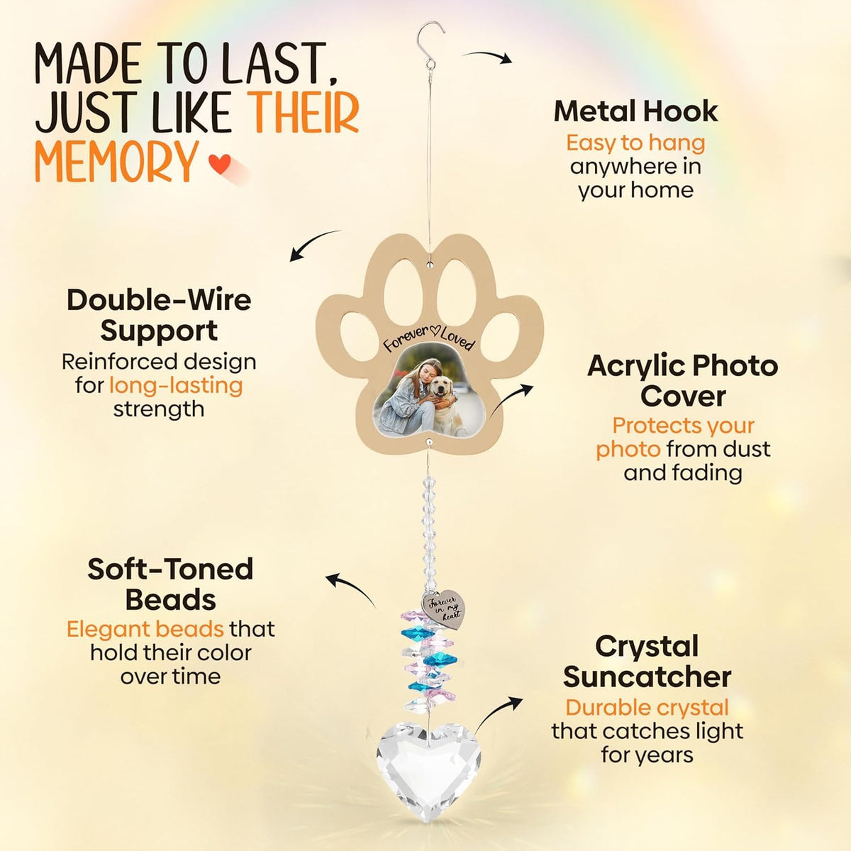 Captain Decor 2x2 photo slot enables personalized memorial display.