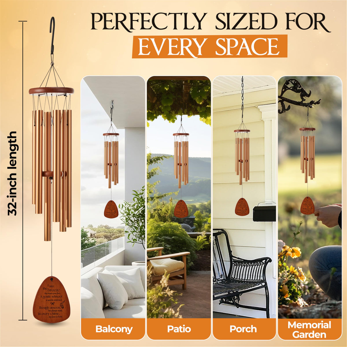 Elegant funeral wind chimes by Captain Decor as a sympathy gift