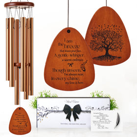 Captain Decor memorial wind chimes with double-sided engraving for heartfelt condolences