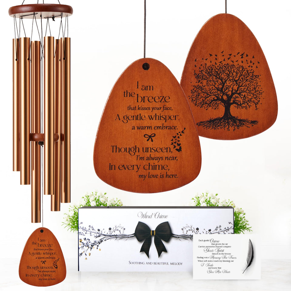Captain Decor memorial wind chimes with double-sided engraving for heartfelt condolences