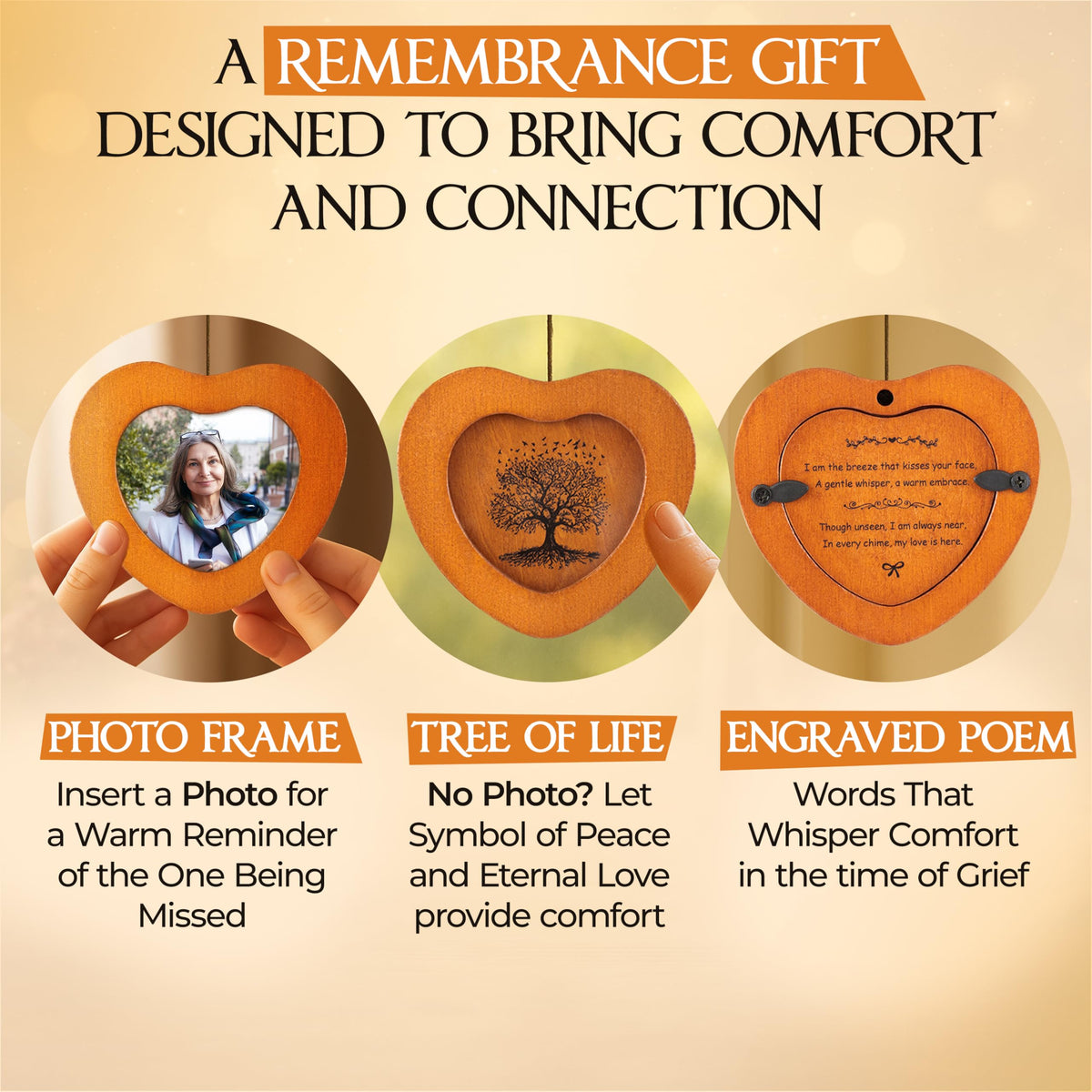 Captain Decor memorial wind chimes with double-sided engraving for lasting condolences