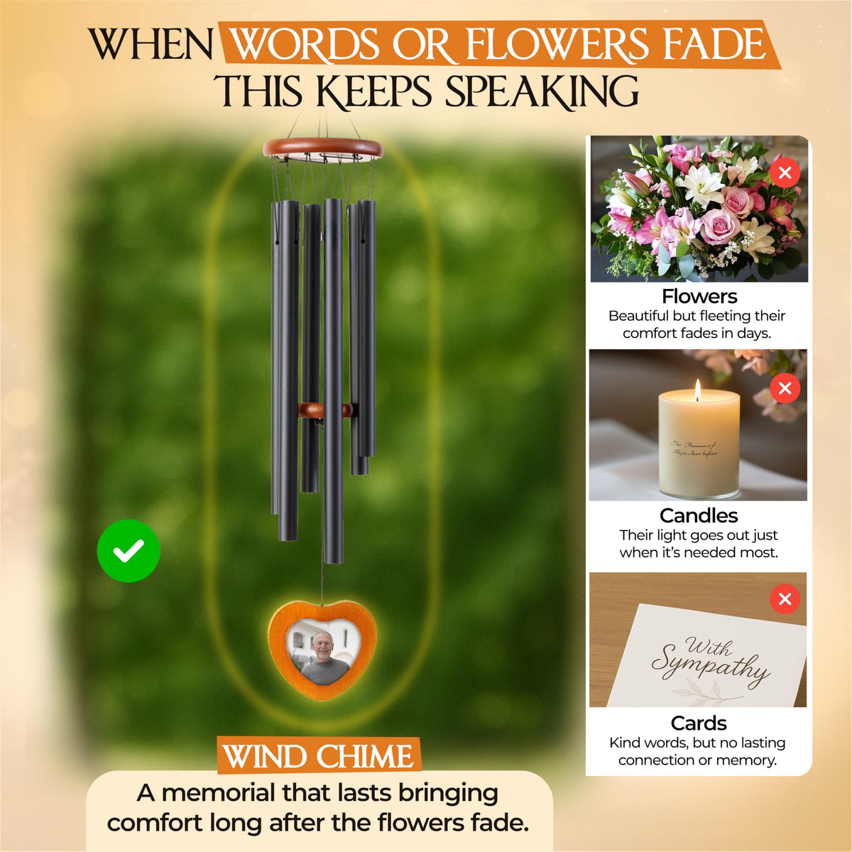 Captain Decor memorial wind chimes for loss of a loved one