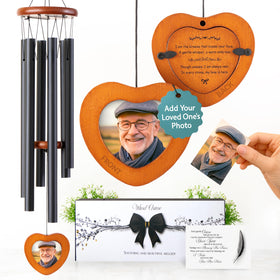 Captain Decor memorial wind chimes with photo frame for a heartfelt memorial keepsake