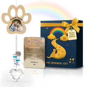 Captain Decor pet memorial crystal suncatcher with photo insert for lasting remembrance.