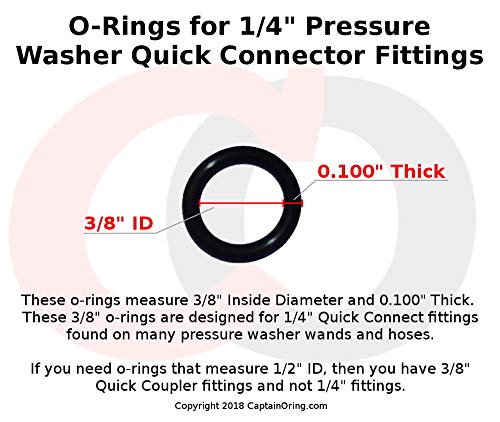 Captain O-Ring 1/4-inch quick-connect fittings seal securely for wands and hoses.
