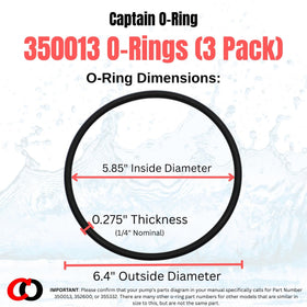 Captain O-Ring 350013 lid O-Ring compatibility chart aids pump selection