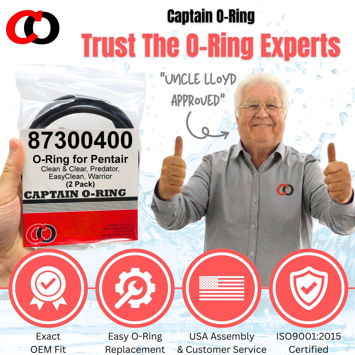 Captain O-Ring 87300400 compatible with Pentair models for reliable seals