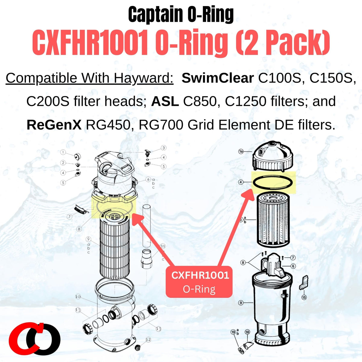 CXFHR1001 O-Ring compatible with ASL C850/C1250 for leak prevention