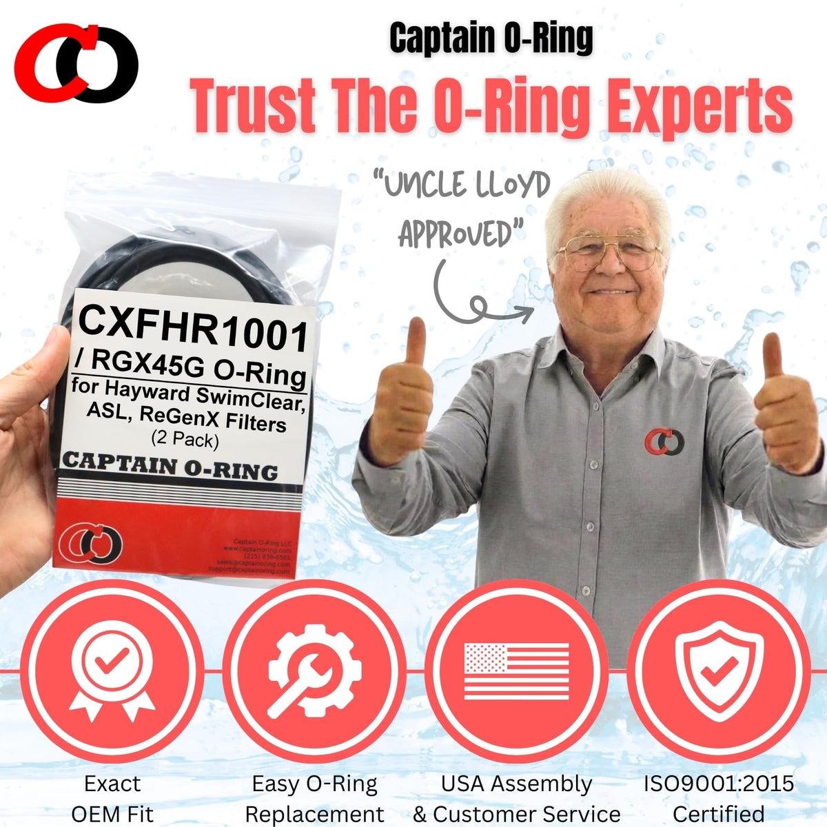 OEM-spec EPDM rubber Captain O-Ring delivers durable pool seal