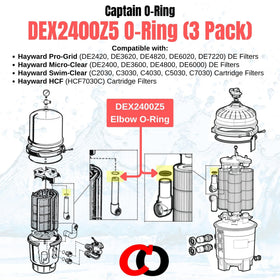 Captain O-Ring DEX2400Z5 fits Hayward outlet elbows and secure seals