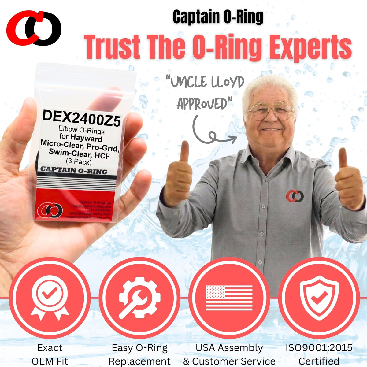 Captain O-Ring DEX2400Z5 packaging for quick replacements