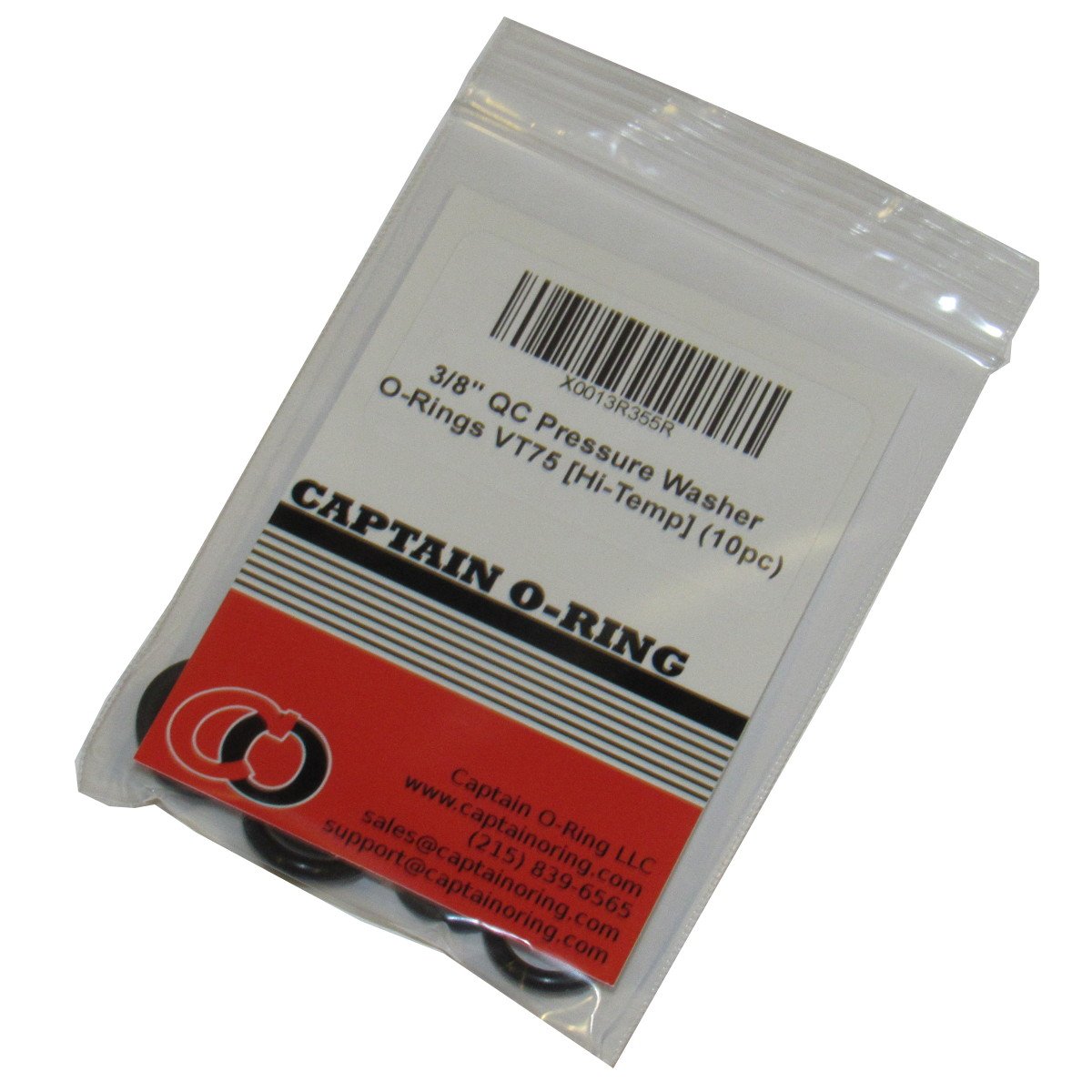 Captain O-Ring 1/2 inch ID x 0.100 inch thick fits 3/8 inch quick-connect fittings reliably.