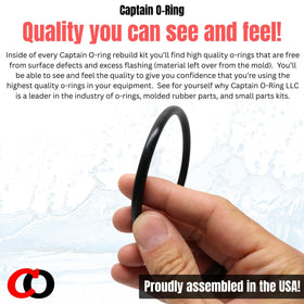 Close-up shows the synthetic rubber material used for durable seals.