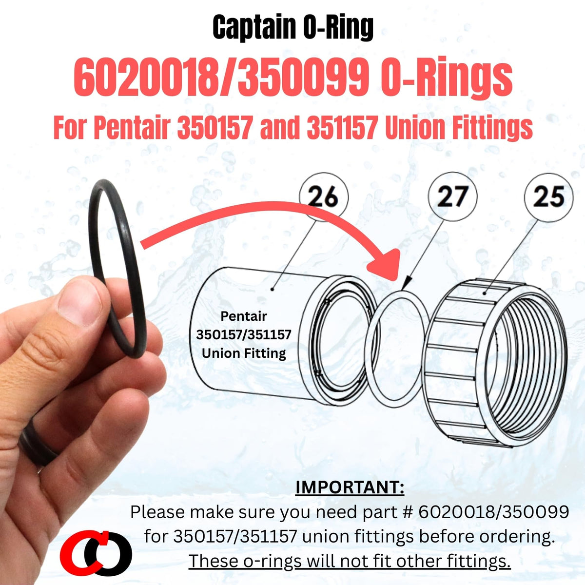 Captain O-Ring three-pack of replacement seals for leaks