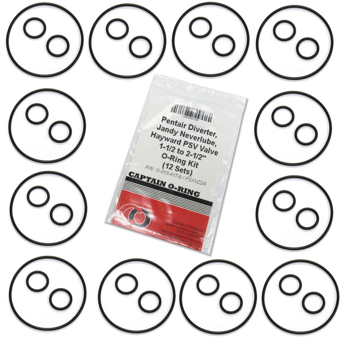 Captain O-Ring valve cover o-rings 12-pack for quick leaks fixes in Jandy, Pentair, and Hayward valves