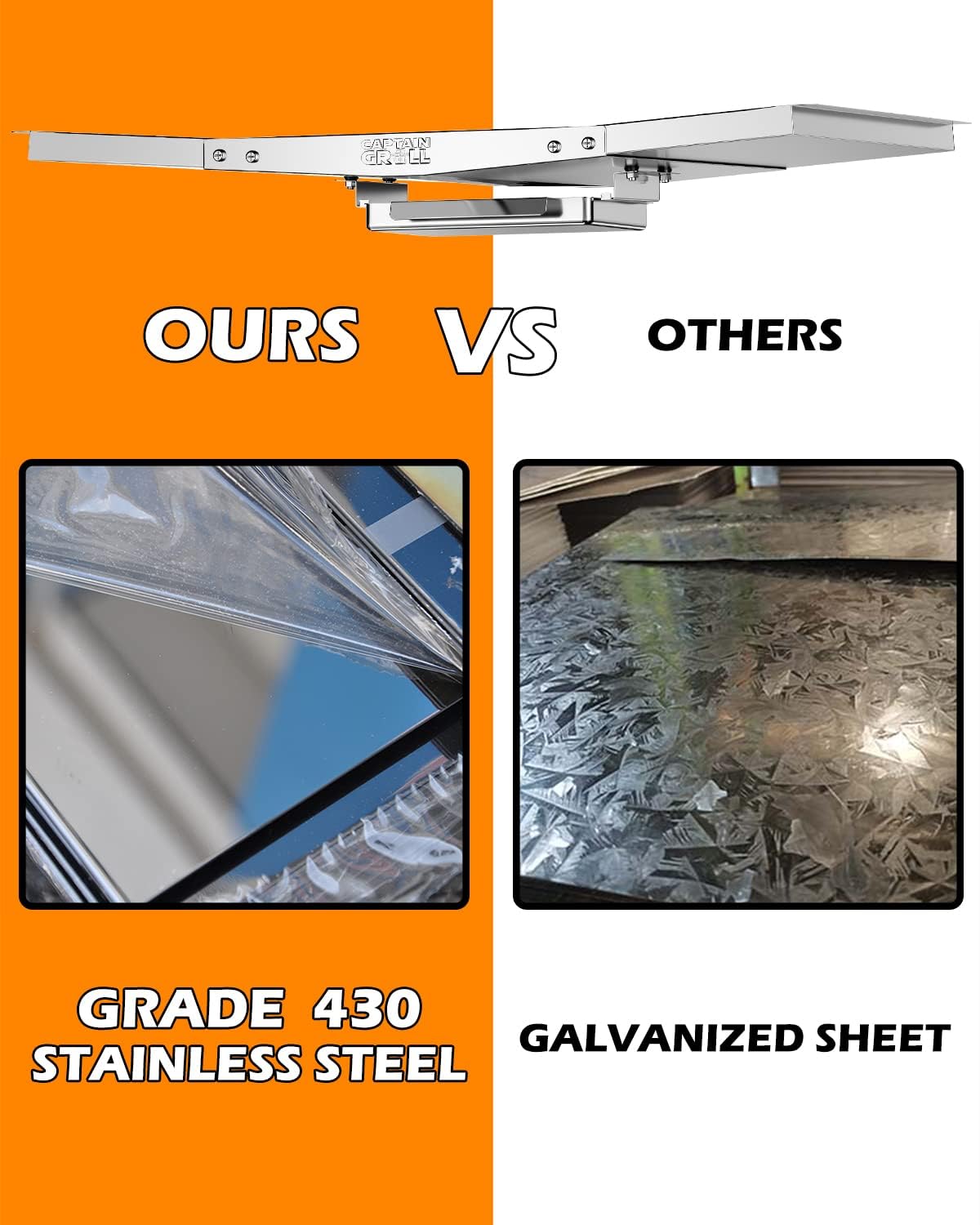 Grease drain hole and sloped center channel design