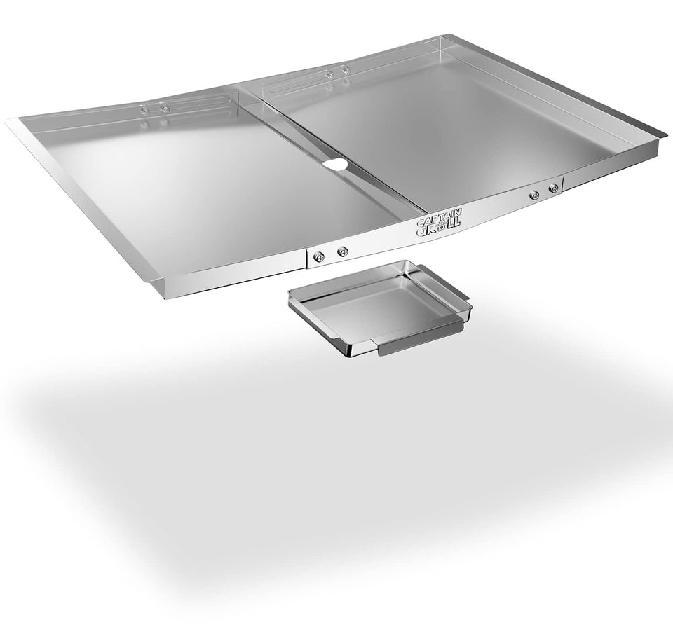 CaptainGrill grease tray assembly ready for 24–30 inch grills