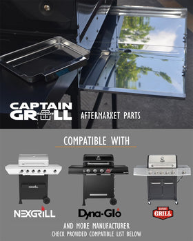 Close-up of CaptainGrill stainless steel drip pan