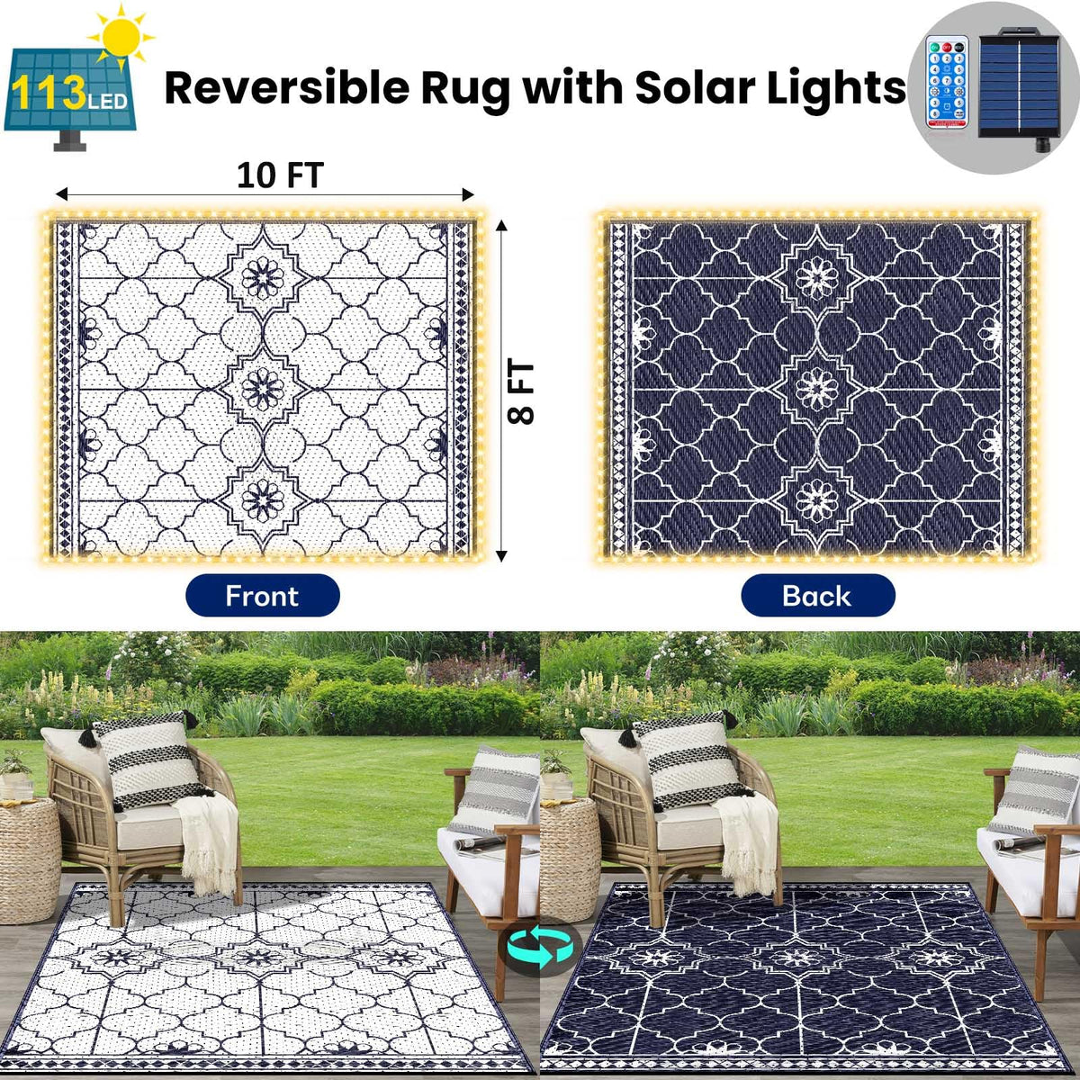 Capybland outdoor rug for beach or picnic adds color and comfort