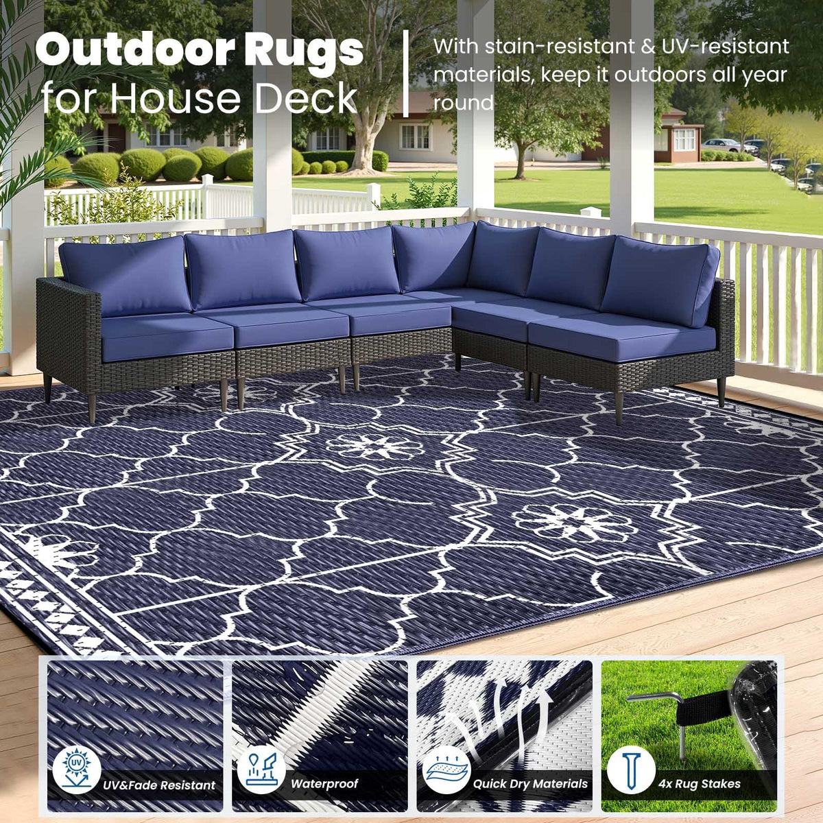 Capybland reversible blue-white design adds versatile styling for decks