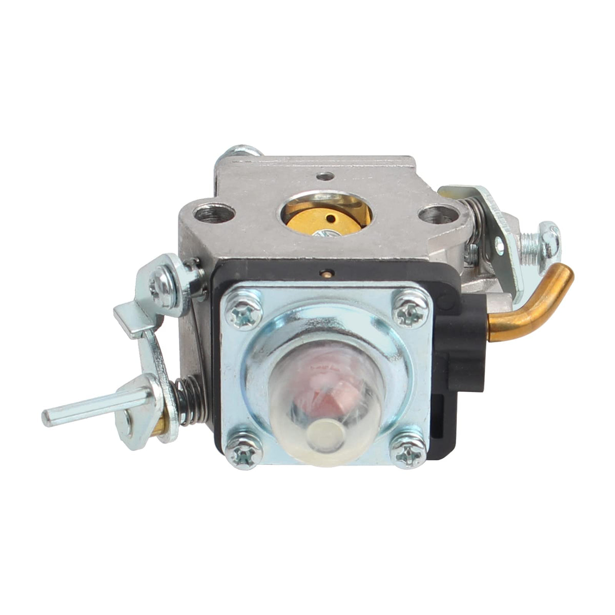Durable CARBBIA carburetor with metal components for long-lasting performance.