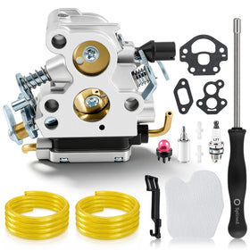 CARBBIA carburetor assembly close-up for precise fit on Husqvarna and Jonsered saws