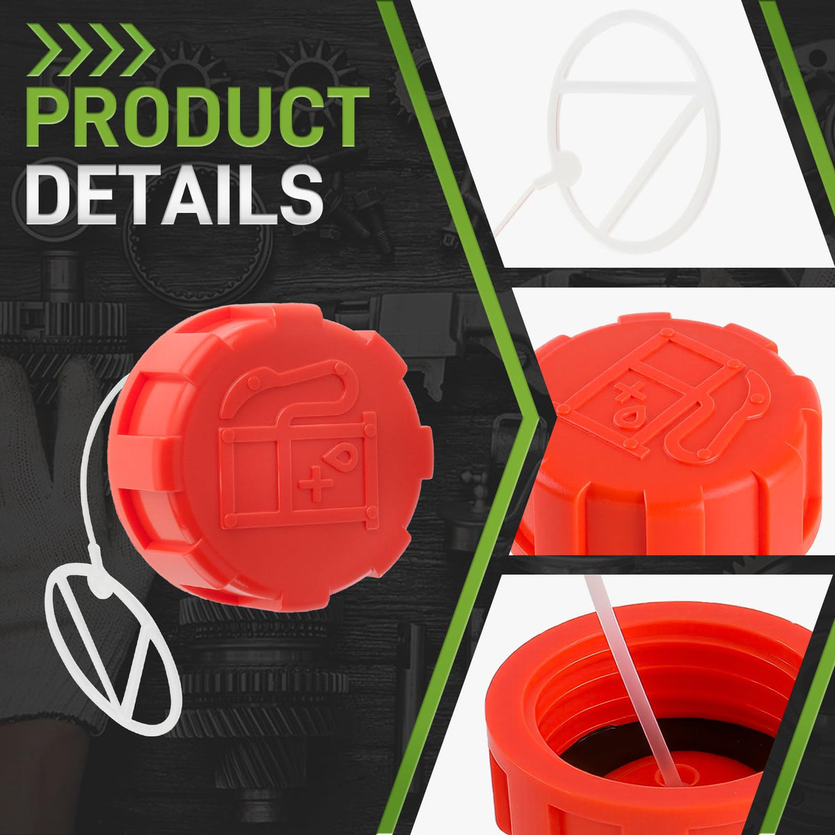 CARBBIA P021040430 fuel cap assembly packaging highlights easy install