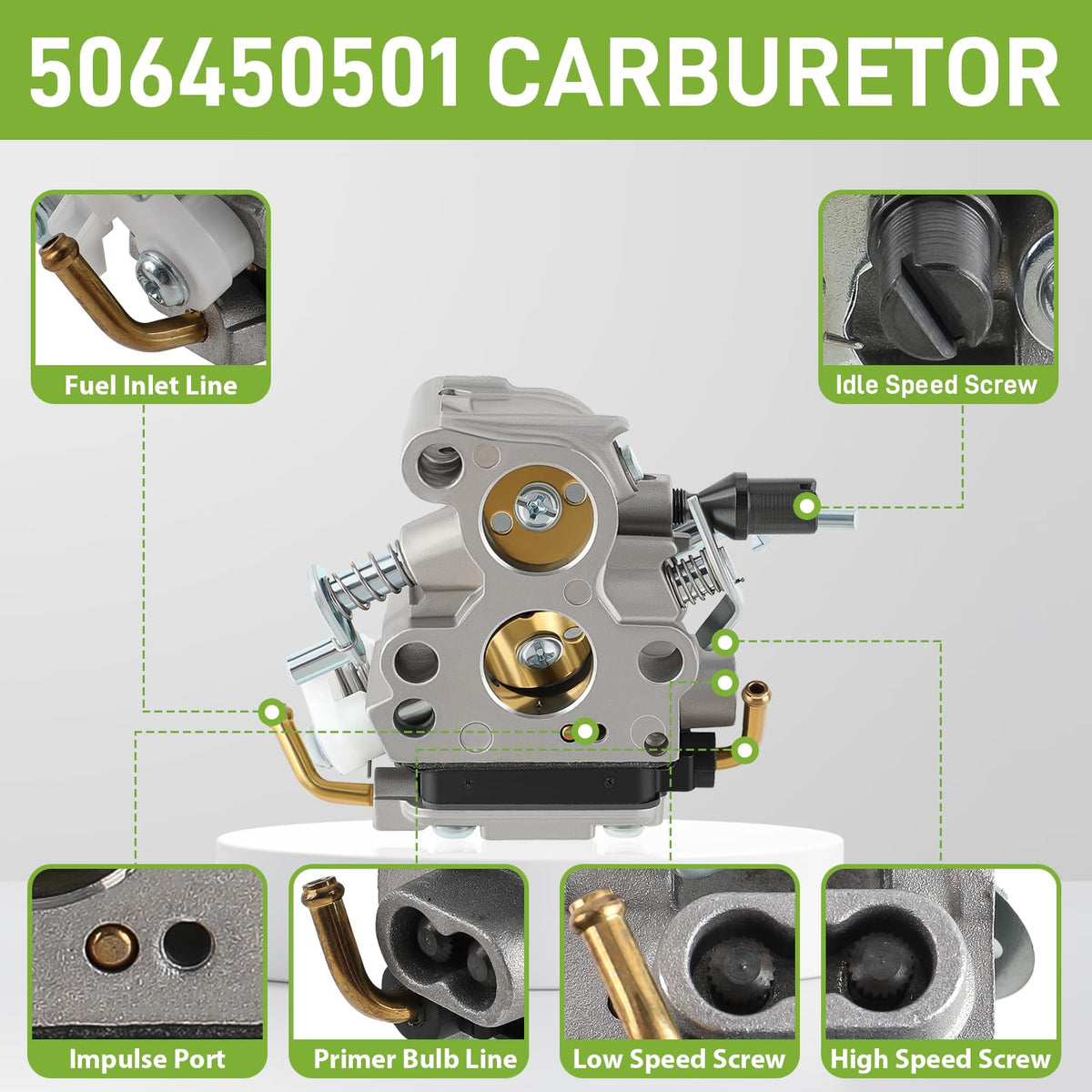CARBBIA tune-up kit packaged with carburetor for convenient maintenance.