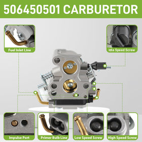 CARBBIA tune-up kit packaged with carburetor for convenient maintenance.