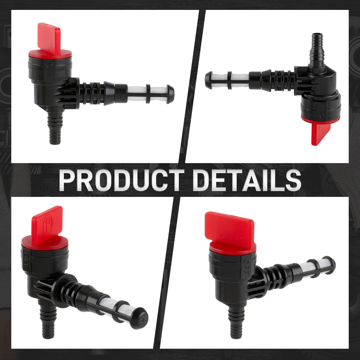 Carbbia valve with filter in packaging ensures cleaner fuel flow.