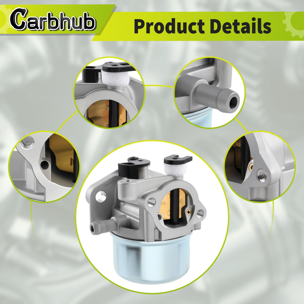 Carbhub 675 190cc carburetor kit o-ring included for secure sealing.