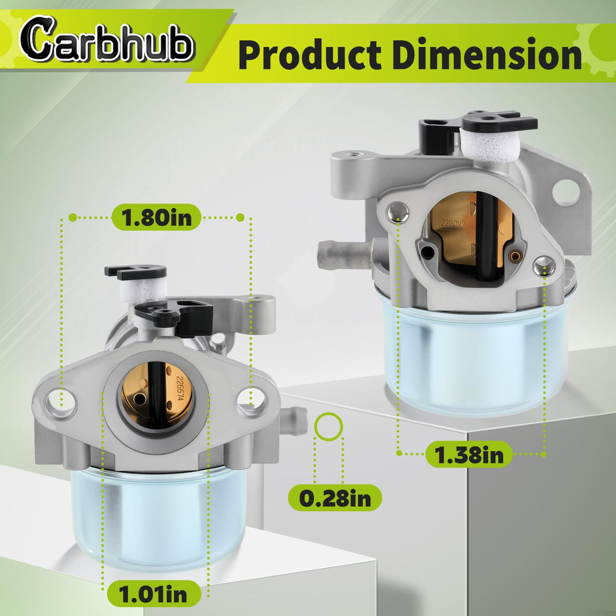 Carbhub 675 190cc carburetor kit spark plug included for quick ignition setup.