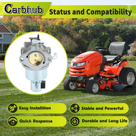 Carbhub 799727 carburetor side view highlights compact profile for tight engine bays.