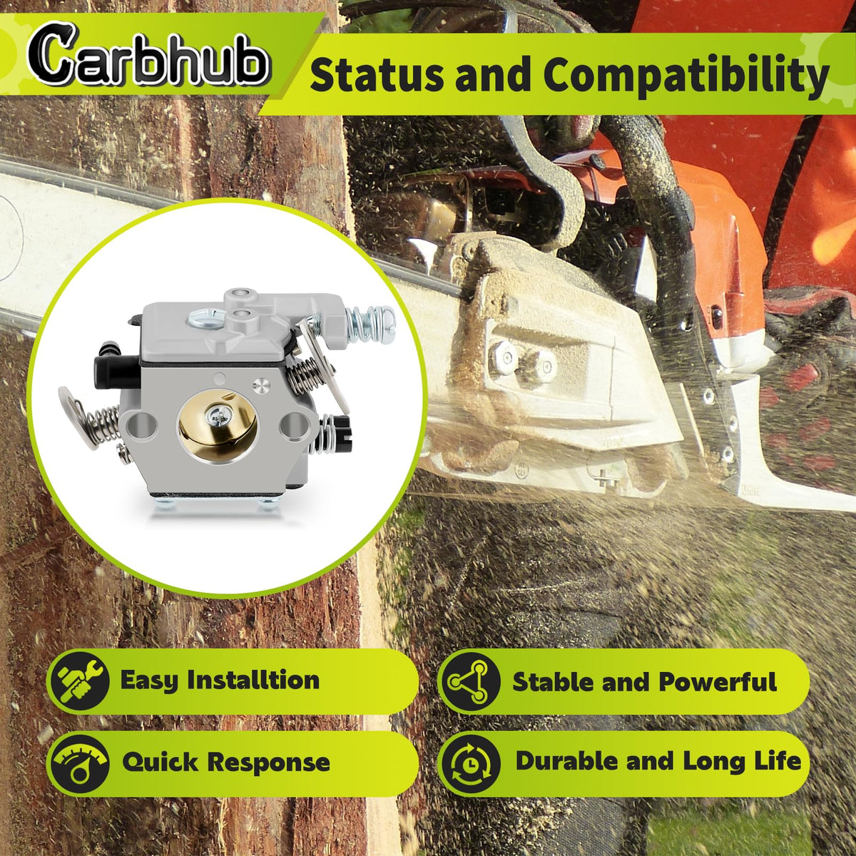 Carbhub air filter for Stihl MS210-MS250 improving air intake