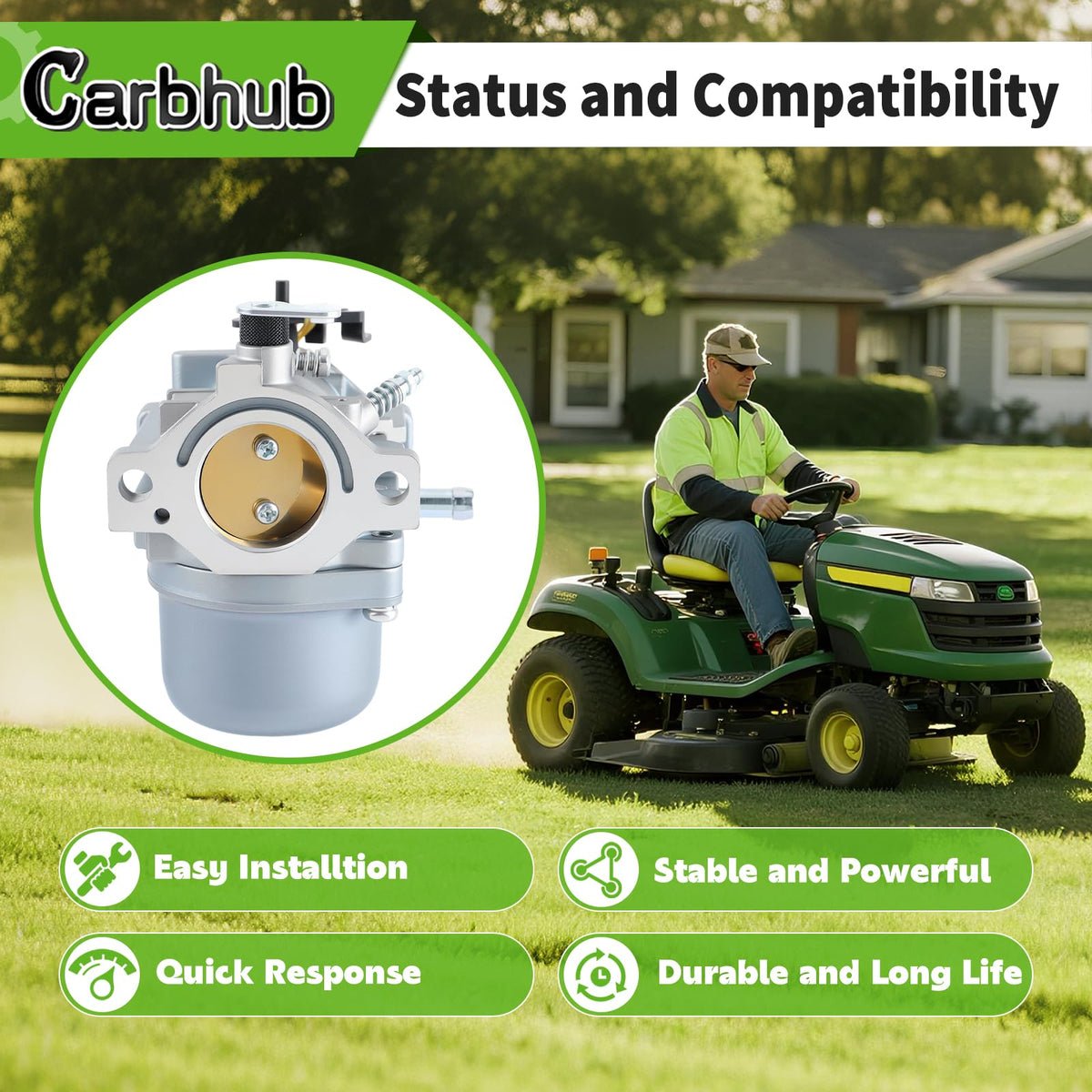 Carbhub carburetor designed for 10 HP engines and Coleman Pro-Gen generators.